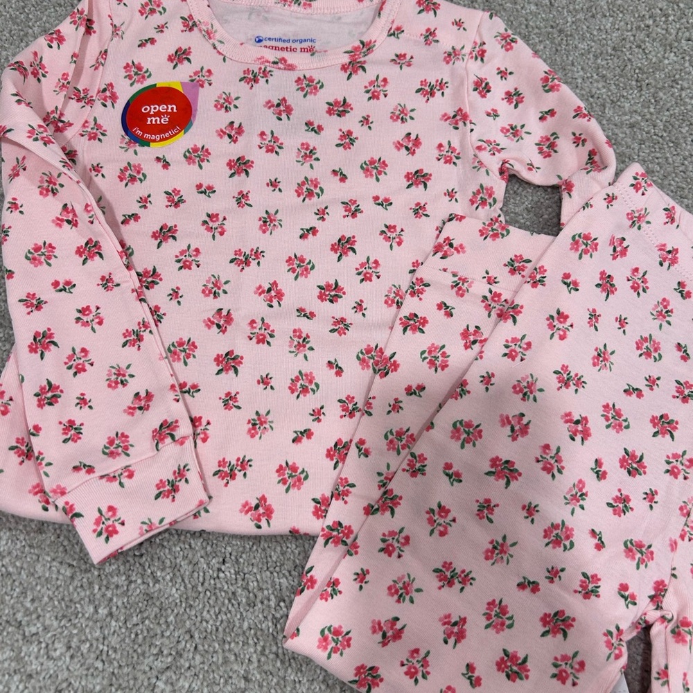 Magnetic Me Pink Floral Toddler Pajama Set